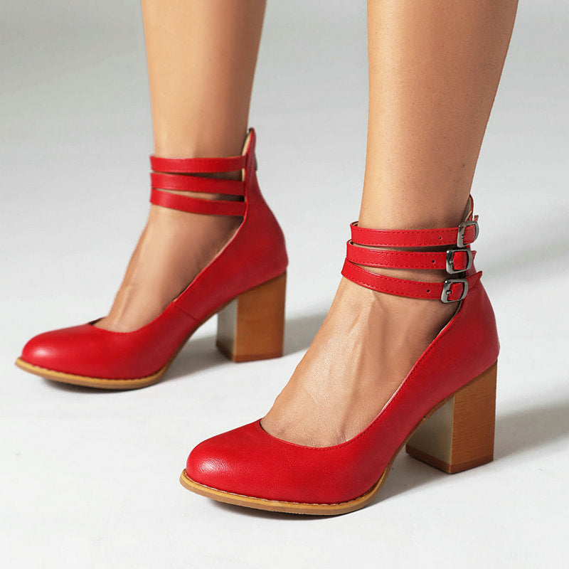 Lynor™ | Chunky Heel Sandals with Simple Ankle Strap – Minimalist Elegance, Maximum Stability