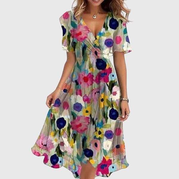 Lynor™ | Floral Elegance Summer Dress