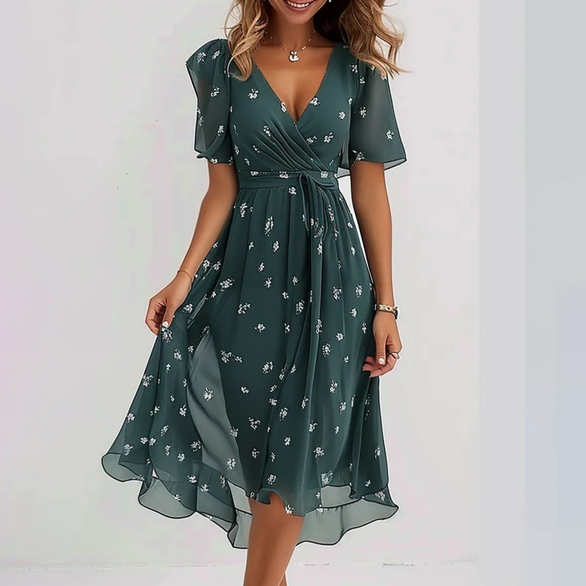 Lynor™ | Elegant Short Sleeve Dress