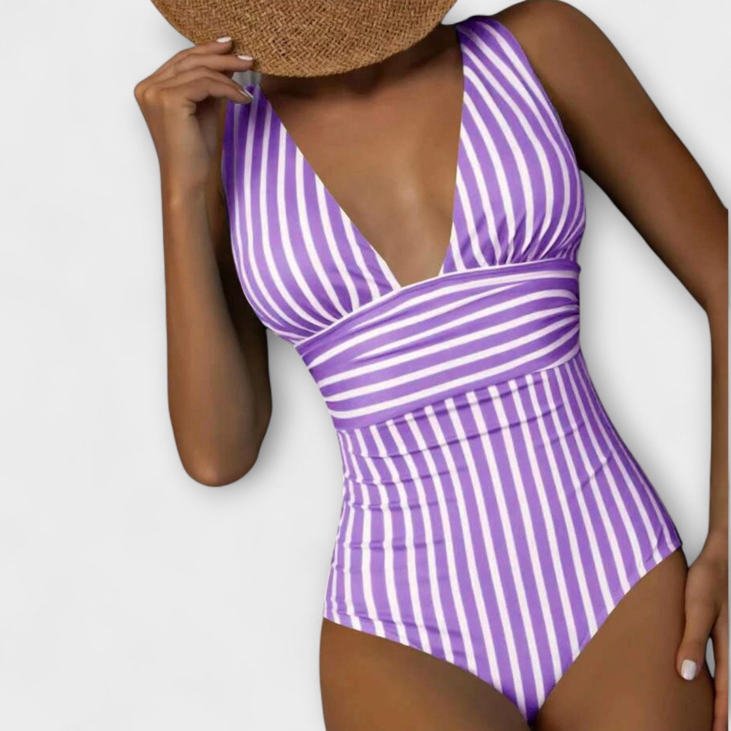 Lynor™ | Striped One-Piece Swimsuit for Effortless Elegance