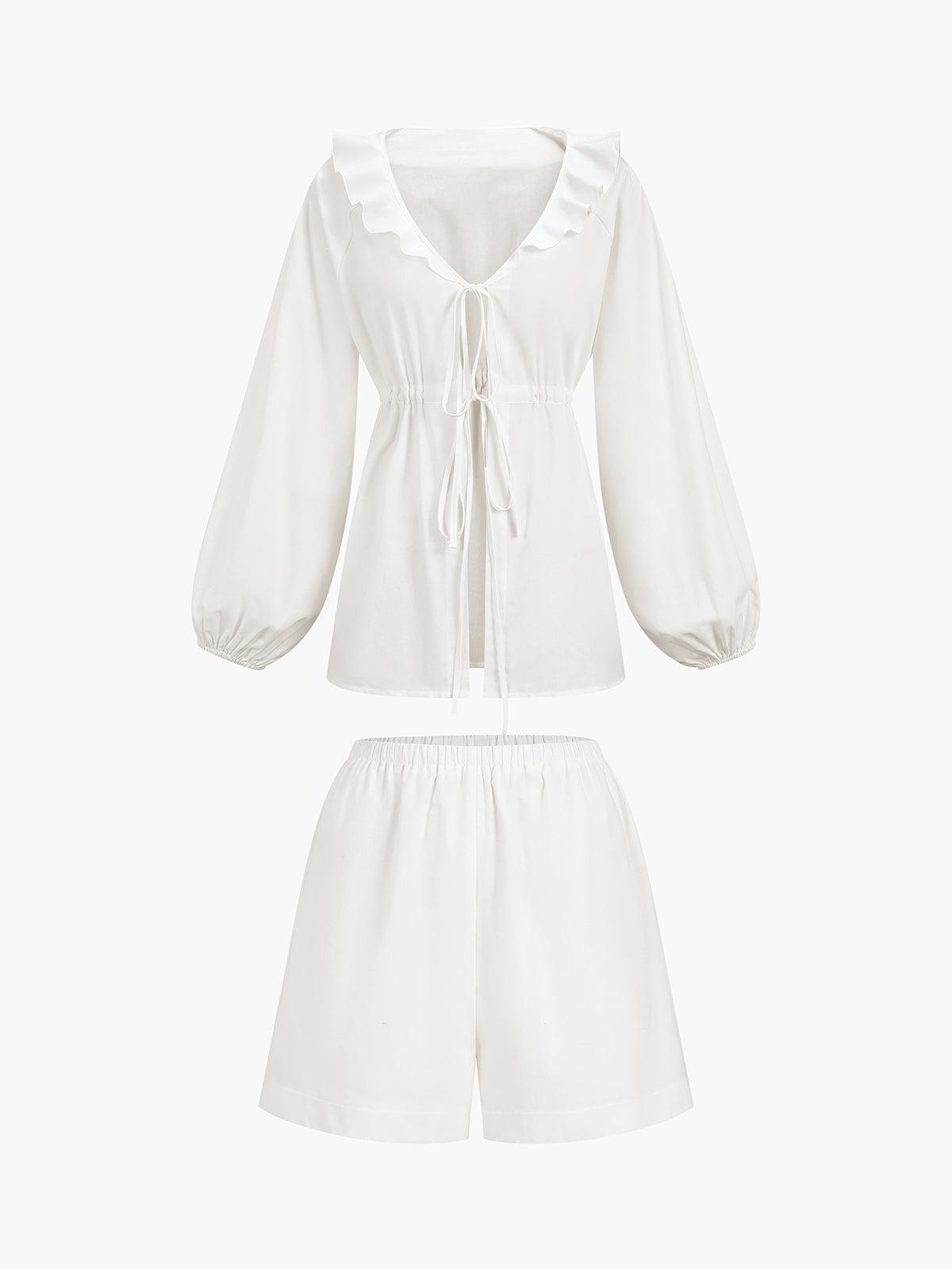 Lynor™ | Ruffles & Puff Sleeves Two-Piece Set