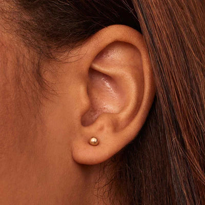 Lynor™ | Ball Stud Earring – Minimalist 16K Gold Elegance