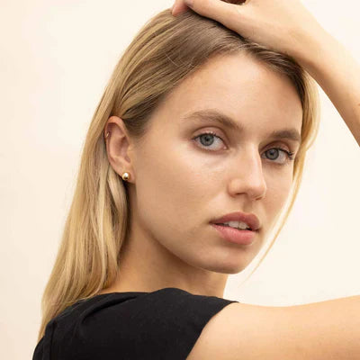 Lynor™ | Ball Stud Earring – Minimalist 16K Gold Elegance