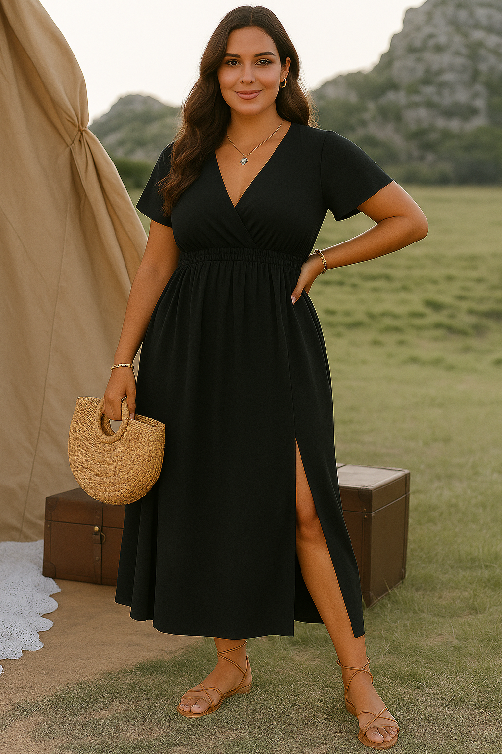 Lynor™ | V-Neck with Belly Coverage Dress