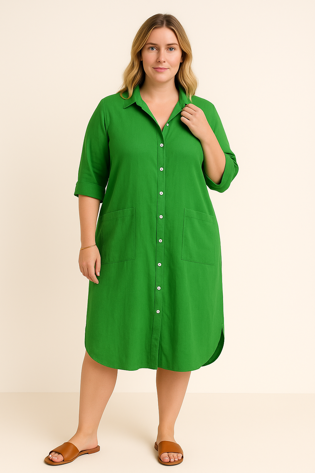 Lynor™ | Cotton Comfort with Belly Coverage Shirt Dress