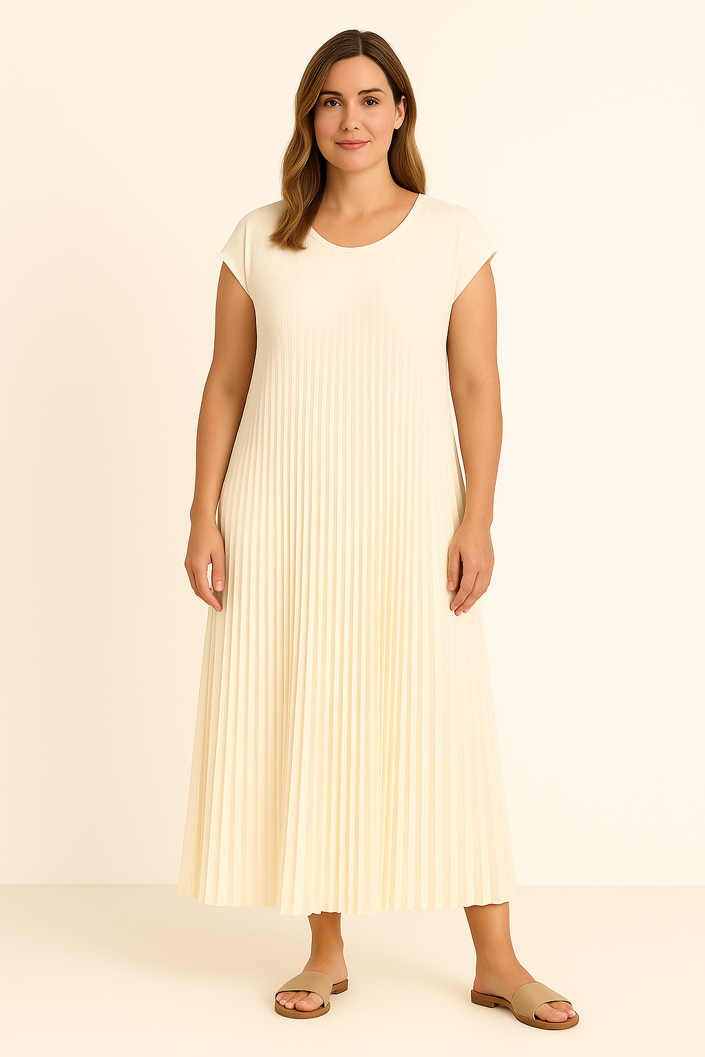 Lynor™ | Pleated Design with Belly Coverage Dress