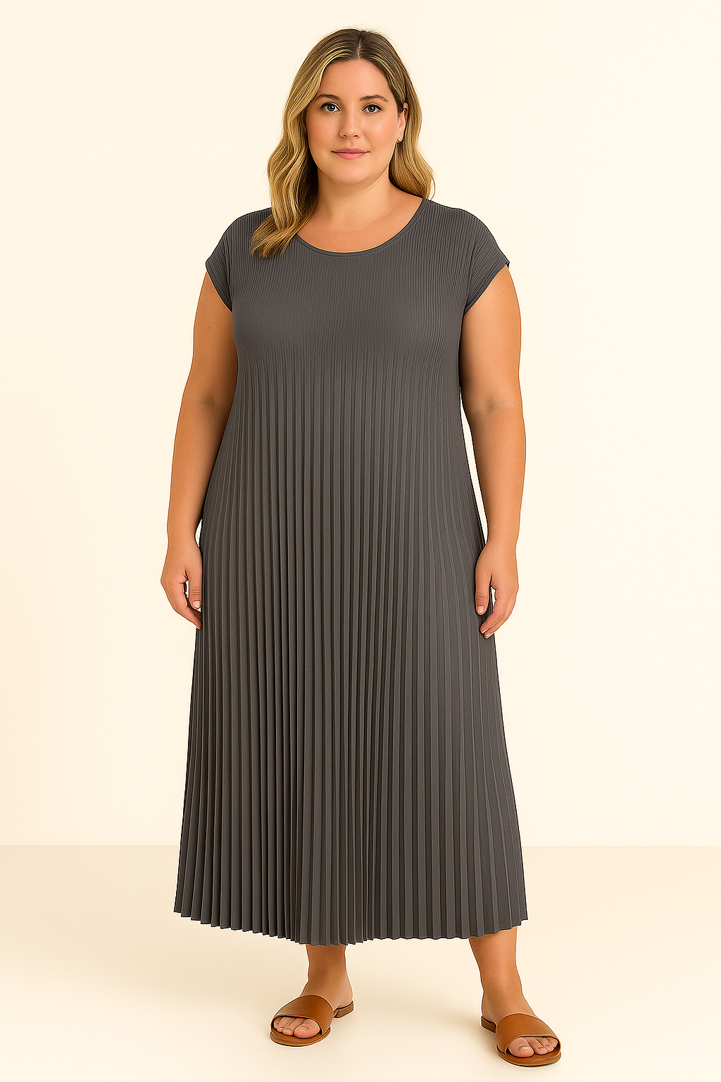 Lynor™ | Pleated Design with Belly Coverage Dress