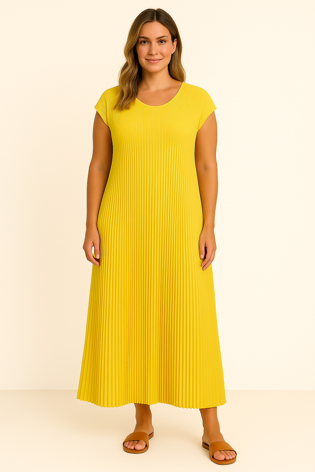 Lynor™ | Pleated Design with Belly Coverage Dress