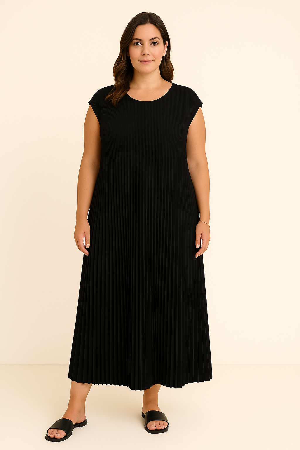 Lynor™ | Pleated Design with Belly Coverage Dress
