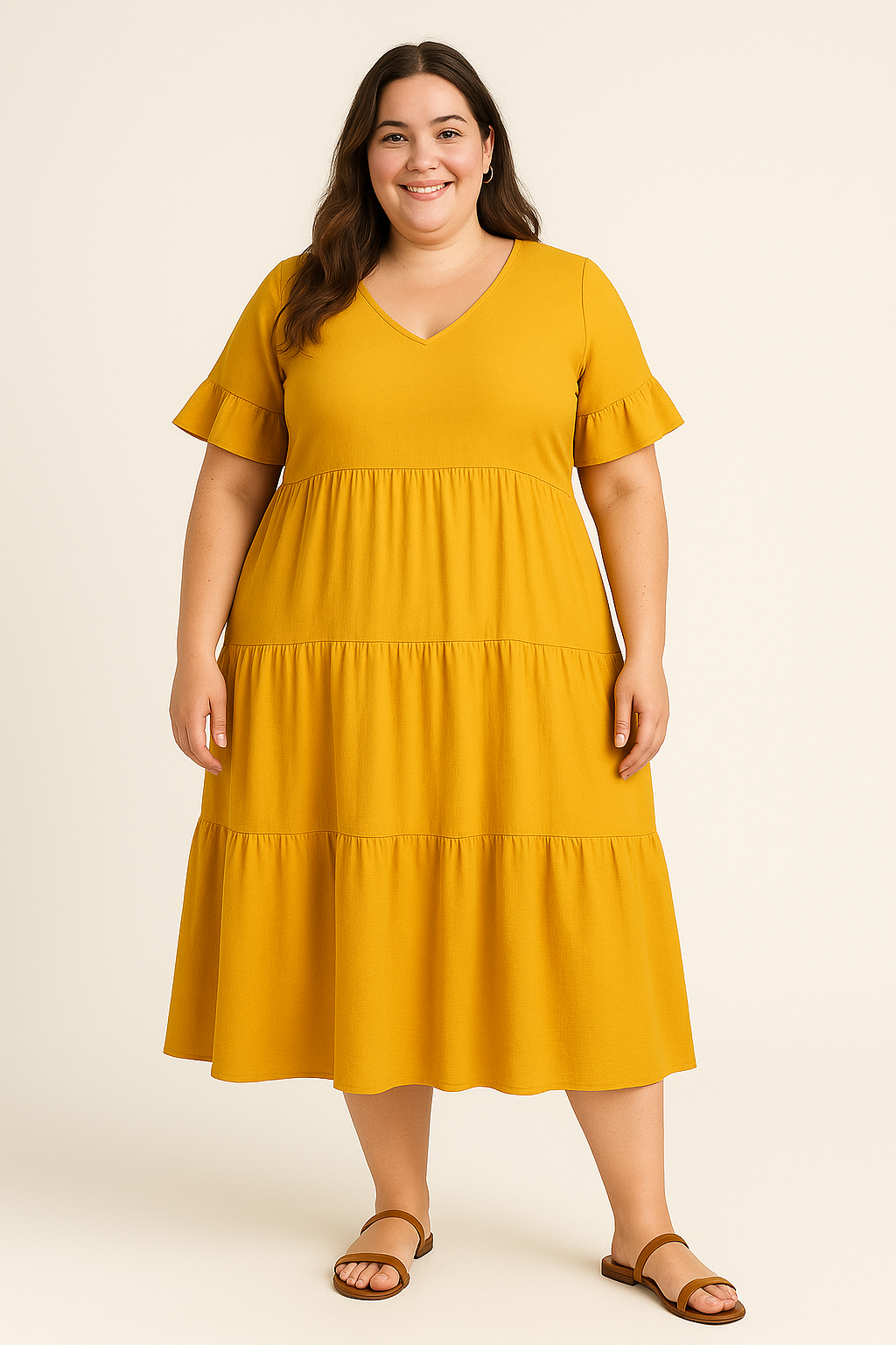 Lynor™ | V-Neck with Belly Coverage Dress