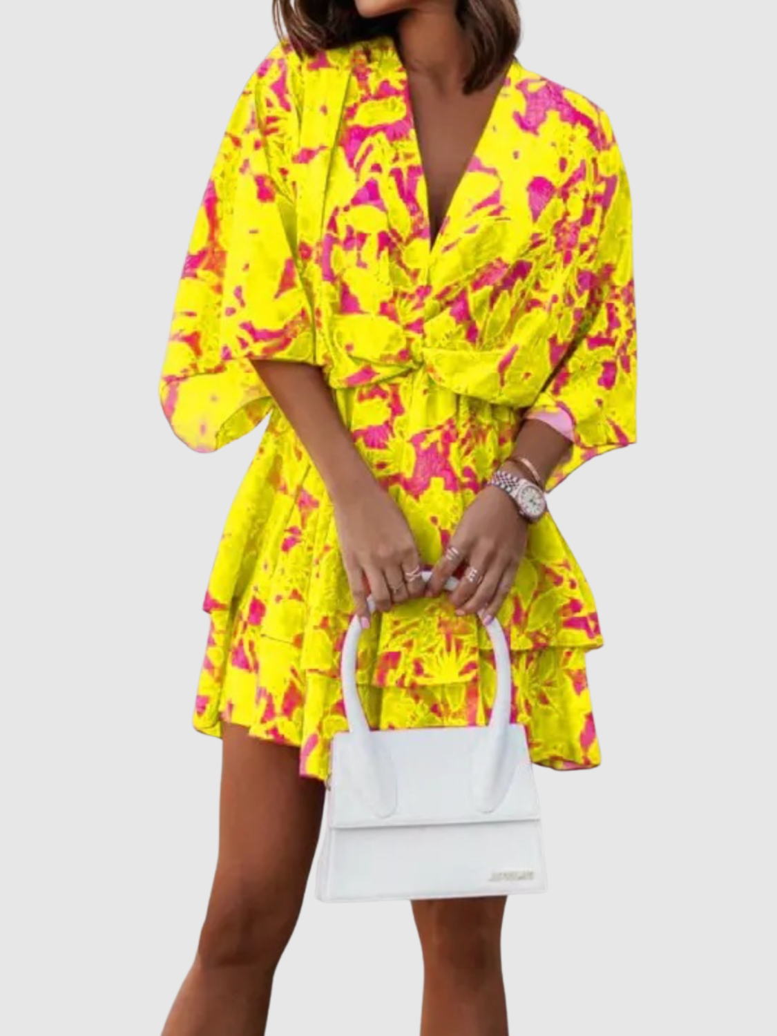 Lynor™ | Satin Floral Dress