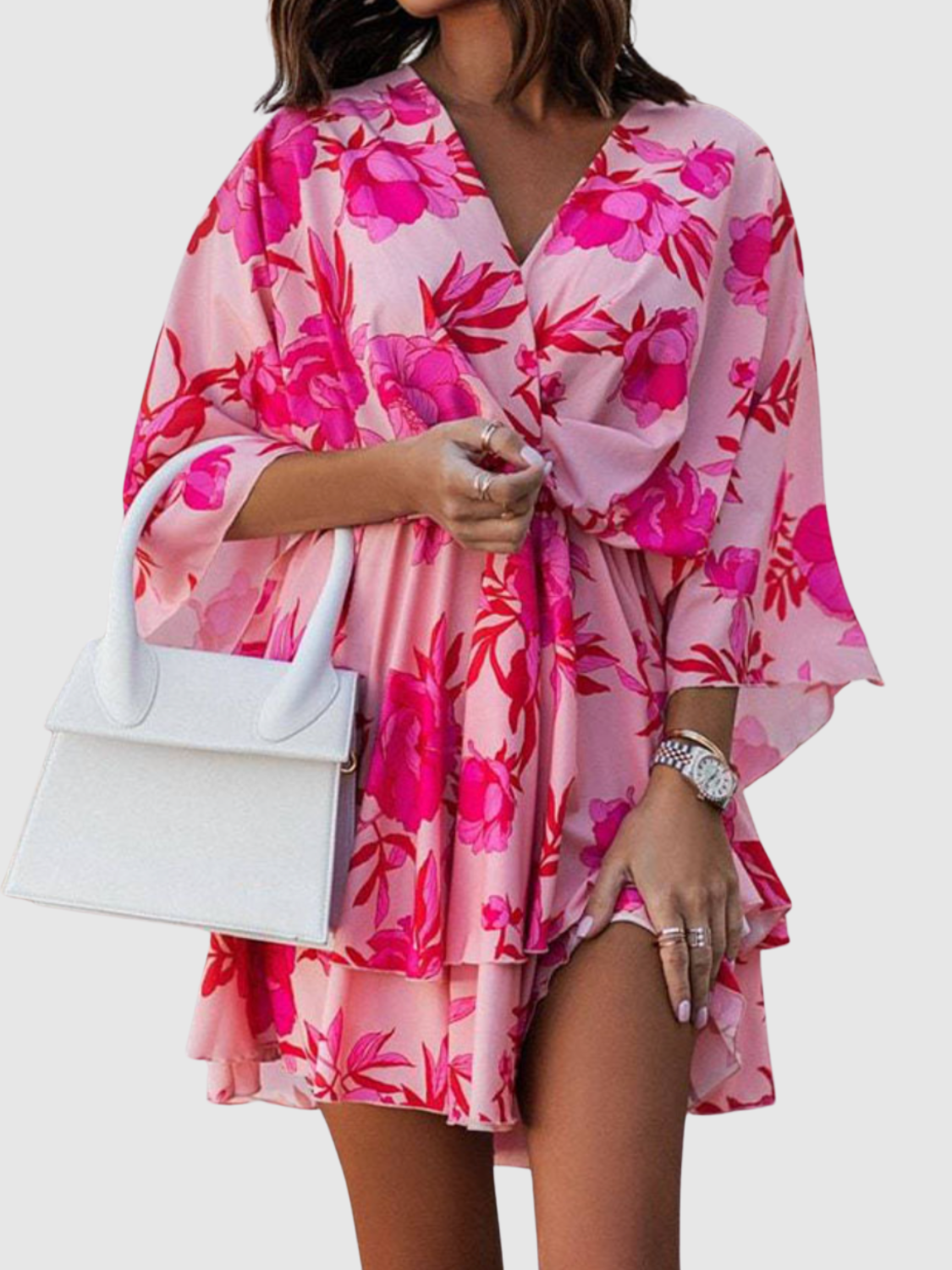 Lynor™ | Satin Floral Dress