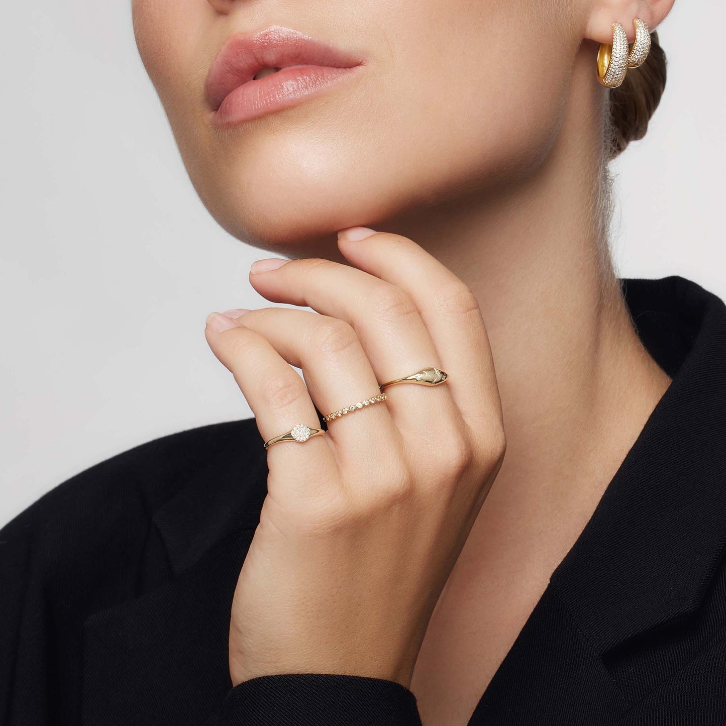 Lynor™ | Sculpted 14K Gold with Radiant Diamond Detail