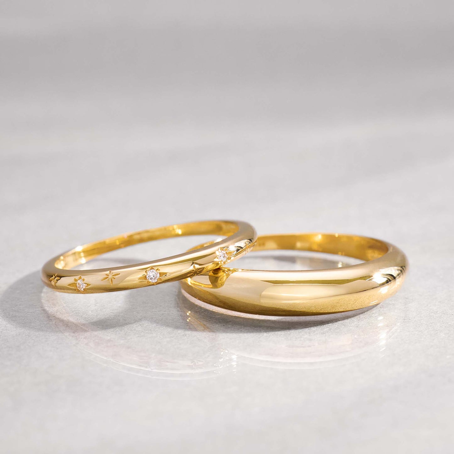 Lynor™ | Midi Dome Ring – Sleek 14K Gold in a Timeless Silhouette