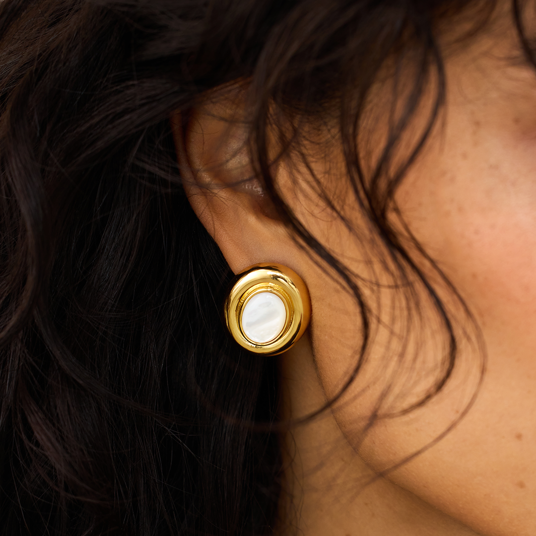 Lynor™ | Giselle Pearl Earrings – 14K Gold Elegance with Timeless Grace