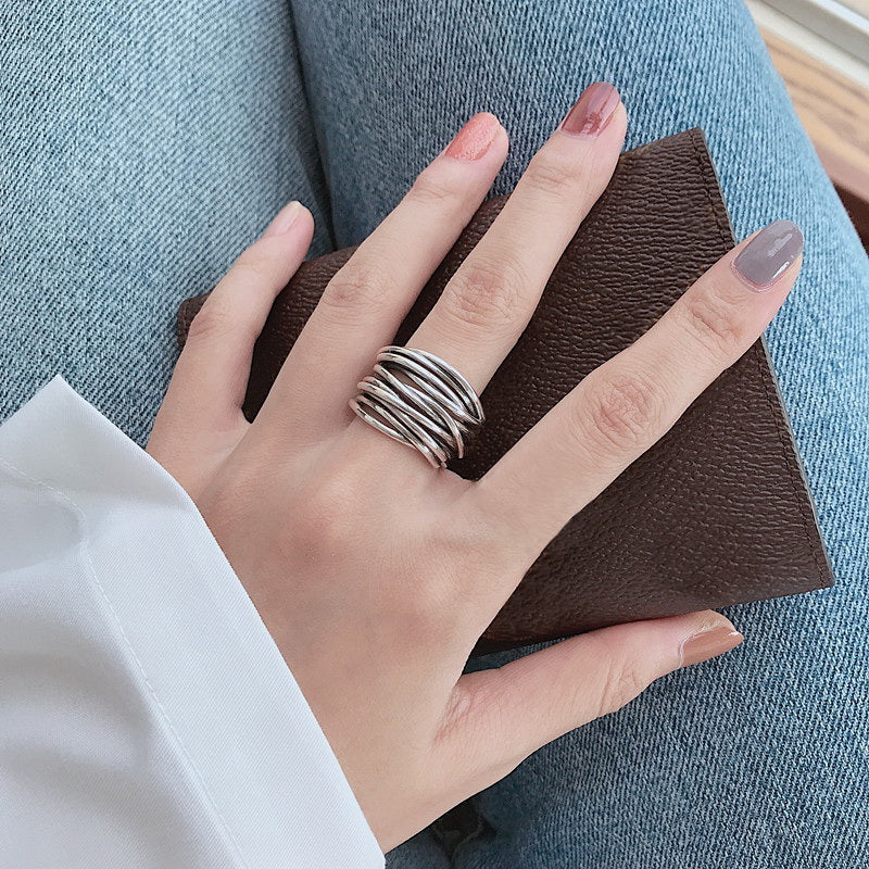 Lynor™ | Adjustable Layered Silver Ring