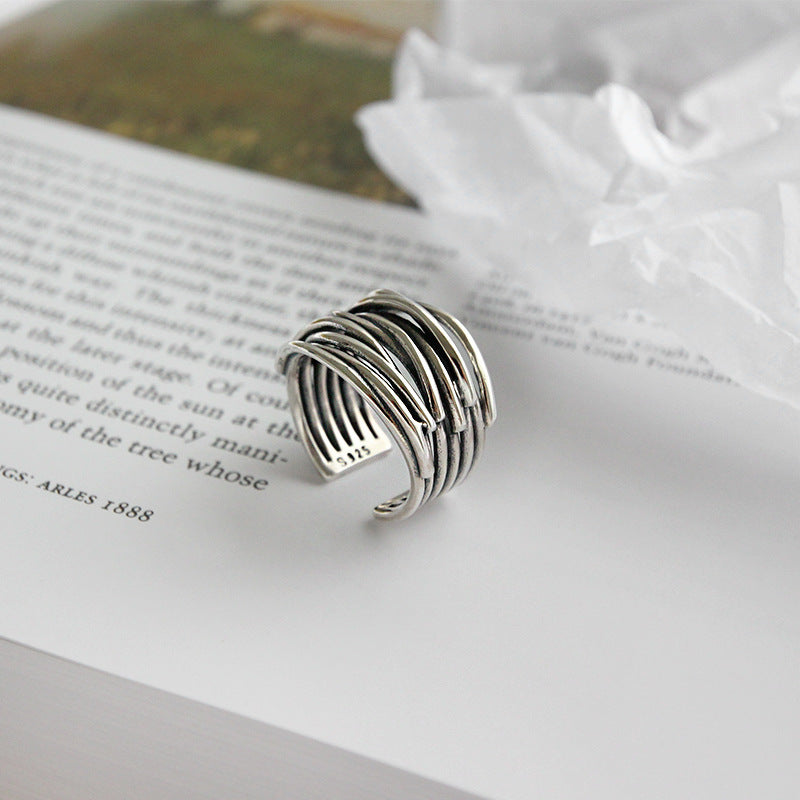 Lynor™ | Adjustable Layered Silver Ring