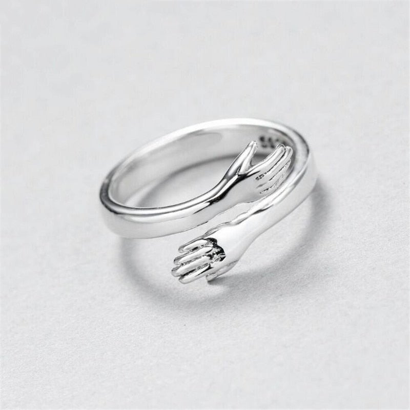 Lynor™ | Adjustable Silver Hug Ring – Gentle Embrace in Elegant Form