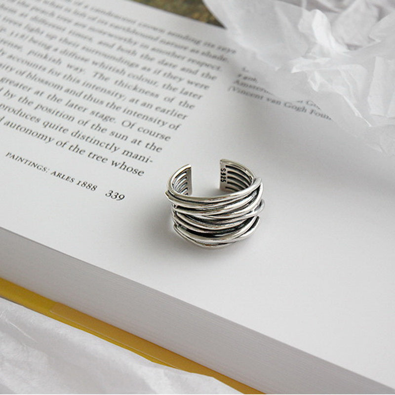 Lynor™ | Adjustable Layered Silver Ring