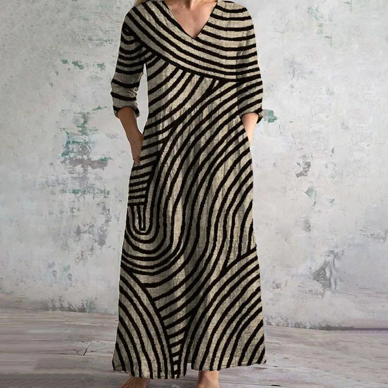 Lynor™ | Vintage Striped Maxi Dress