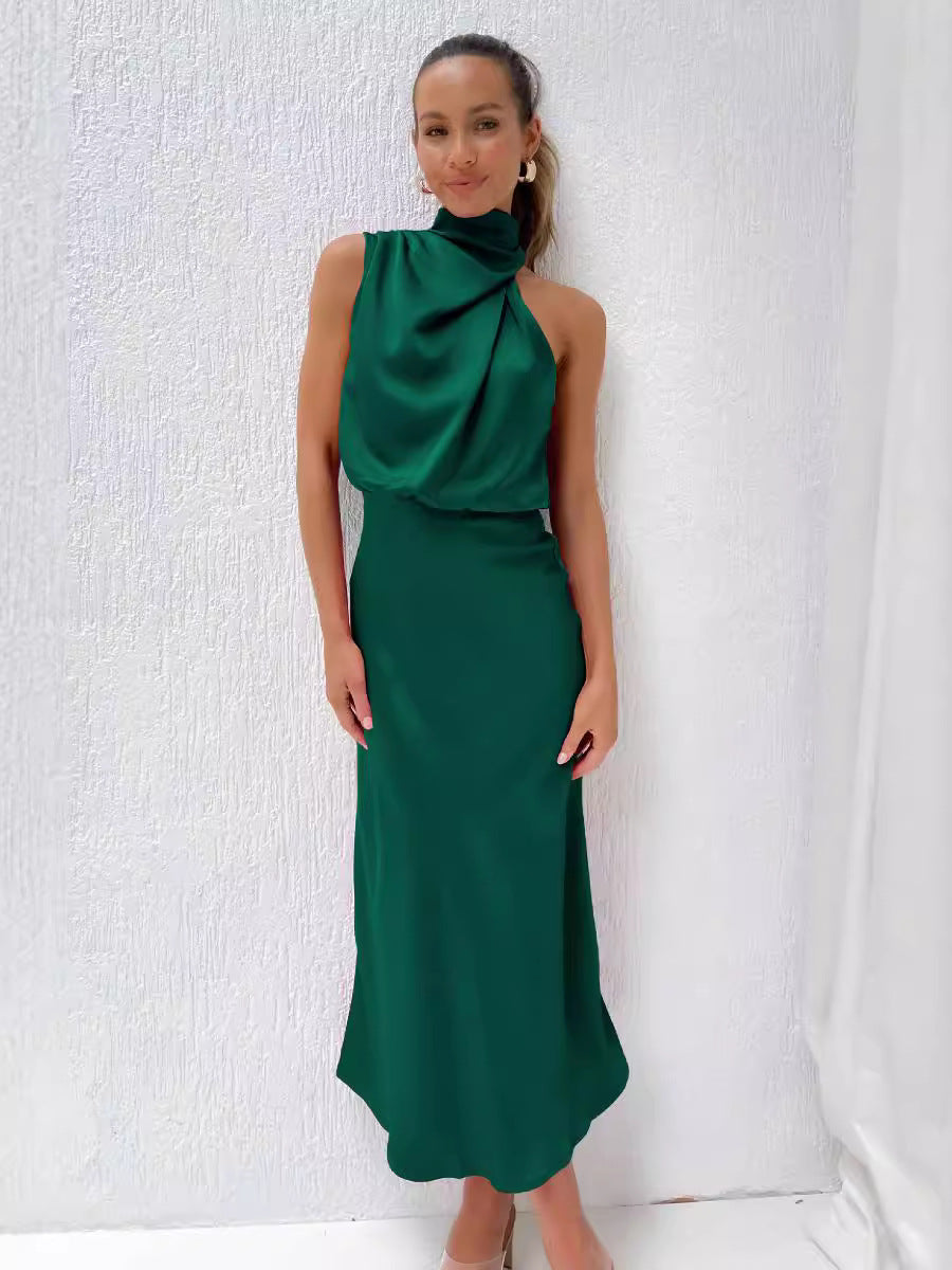 Lynor™ | Halter Neck Maxi Dress – Elegant Lines, Effortless Glamour