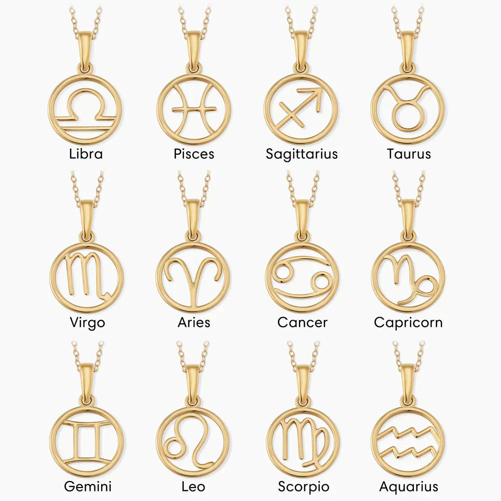 Lynor™ | Zodiac Necklace – Personalized 18K Gold with Celestial Charm
