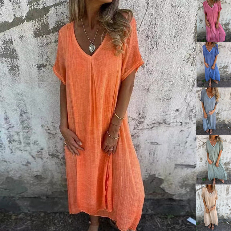 Lynor™ | Draped V-Neck Dress for Effortless Charm