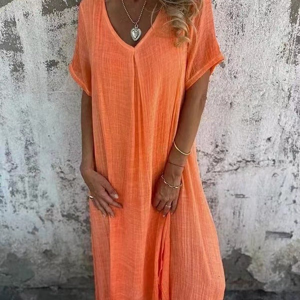 Lynor™ | Draped V-Neck Dress for Effortless Charm