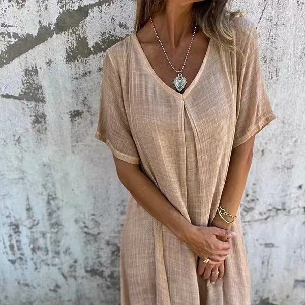 Lynor™ | Draped V-Neck Dress for Effortless Charm