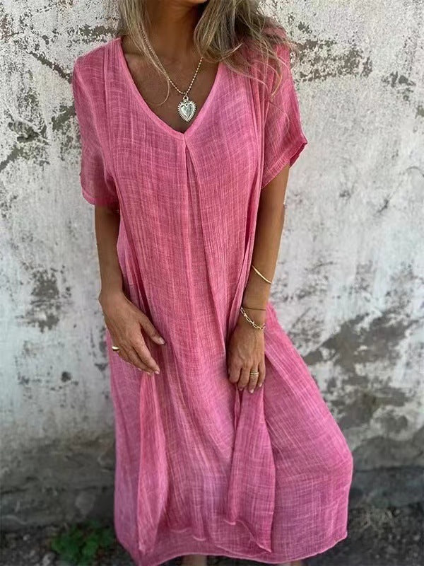 Lynor™ | Draped V-Neck Dress for Effortless Charm