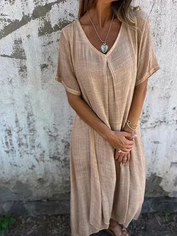 Lynor™ | Draped V-Neck Dress for Effortless Charm