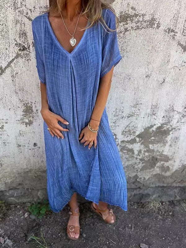 Lynor™ | Draped V-Neck Dress for Effortless Charm