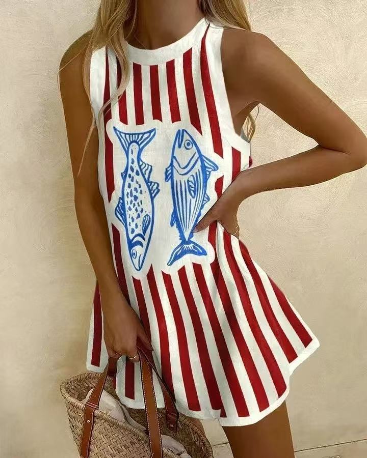 Lynor™ | Fish Print Mini Dress