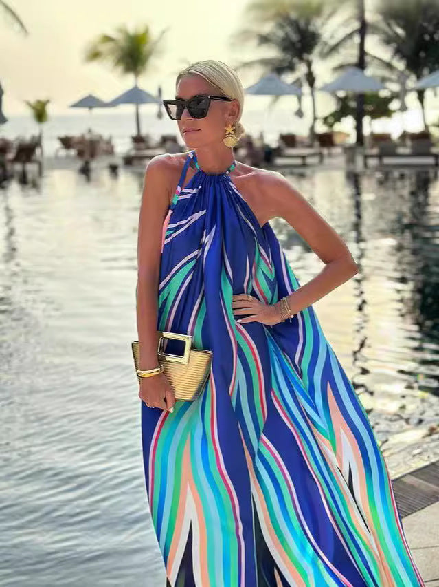 Lynor™ | Halter Maxi Dress with Graceful Silhouette