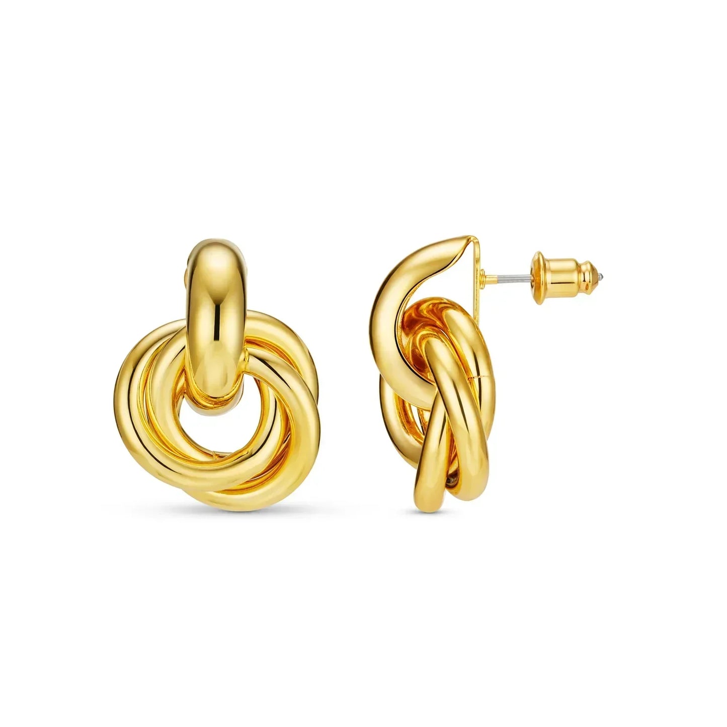Lynor™ | Statement Interwoven Earrings – Elegant 14K Gold with a Twisted Touch