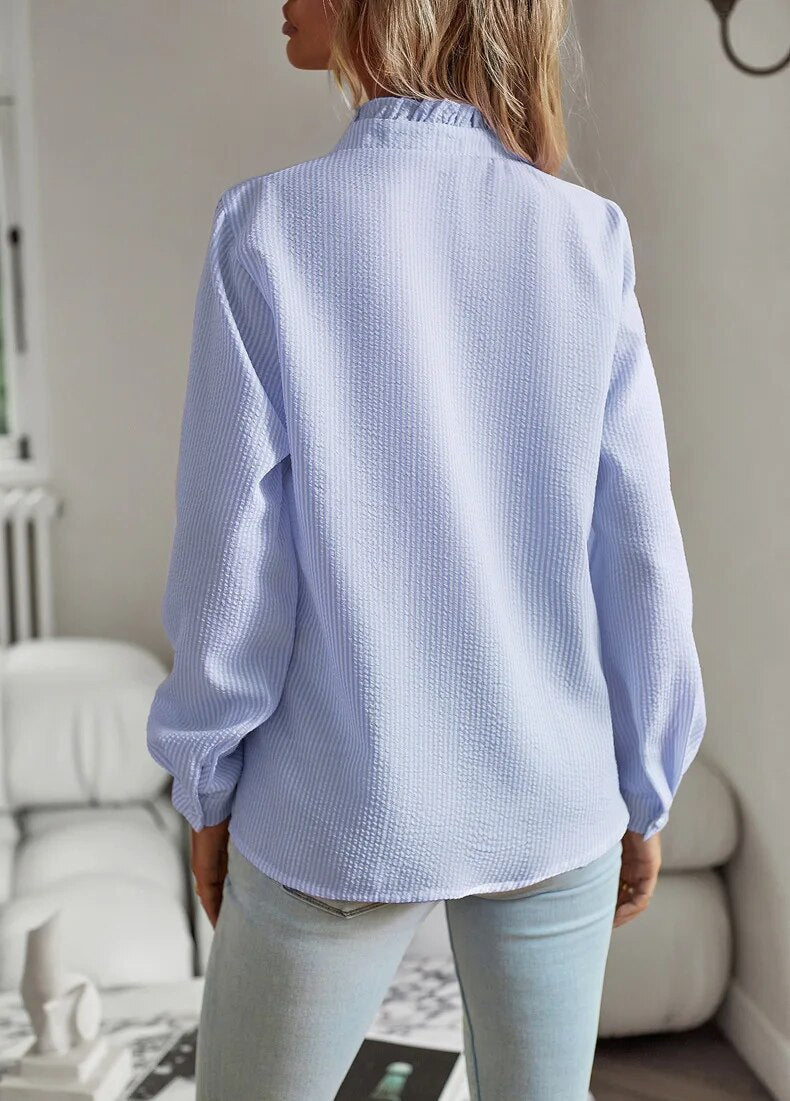 Lynor™ | Ruffle Long Sleeve Shirt