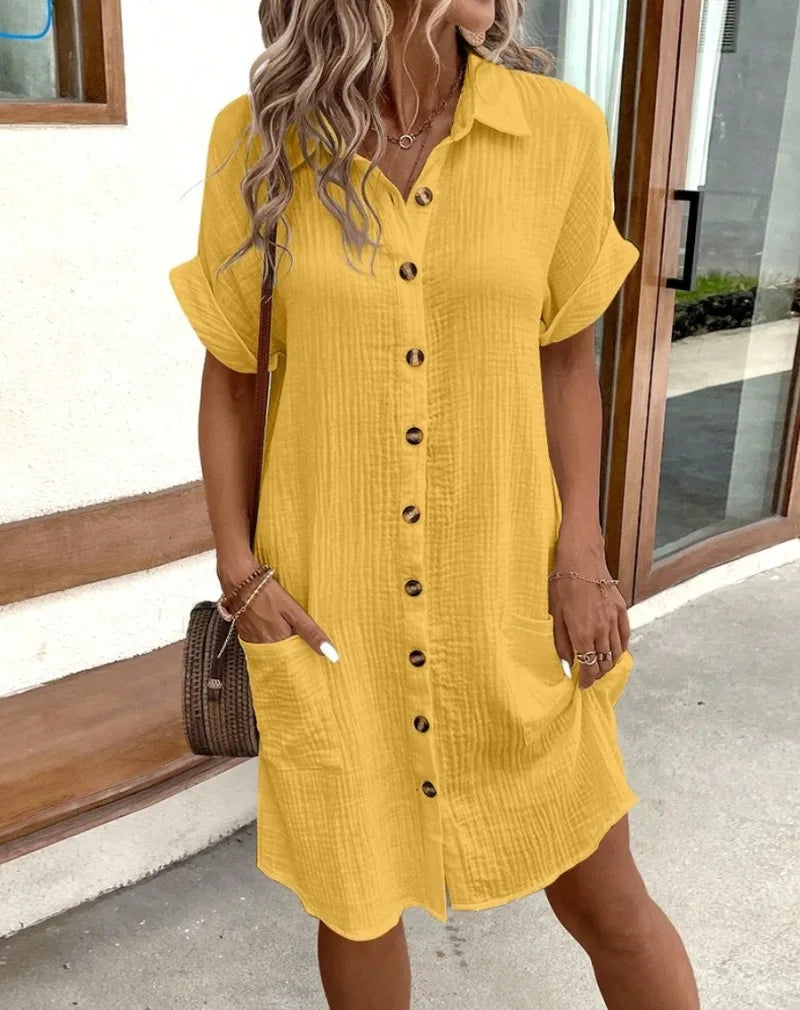 Lynor™ | Shirt Dress – Elegant & Comfortable