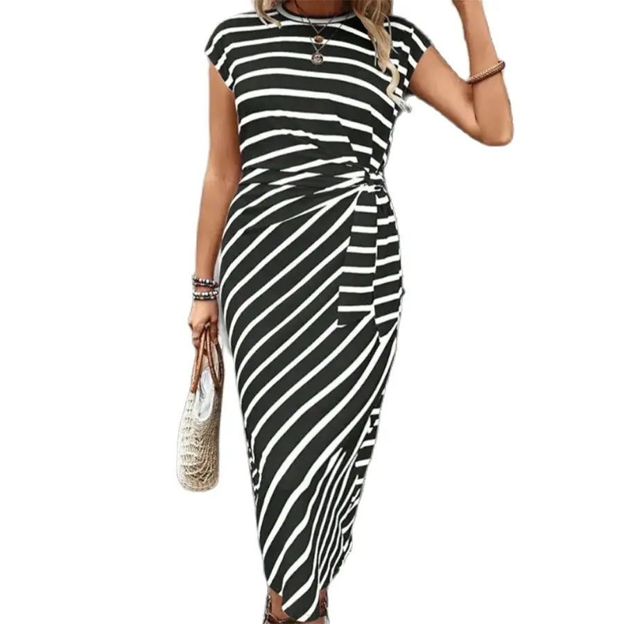 Lynor™ | Striped Tie-Waist Maxi Dress for Elegant Summer Comfort