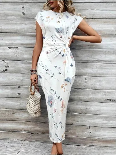 Lynor™ | Striped Tie-Waist Maxi Dress with Elegant Summer Ease