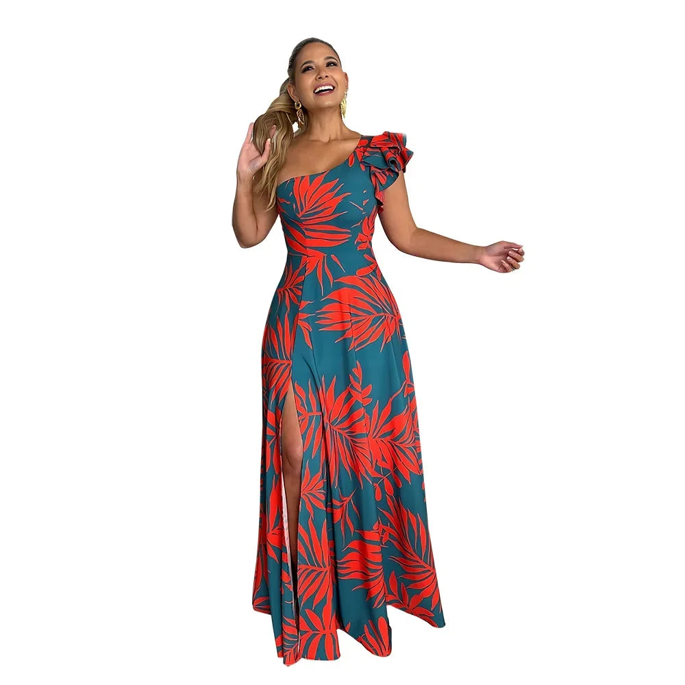 Lynor™ | Elegant Off-Shoulder Slit Dress for Confident Evenings
