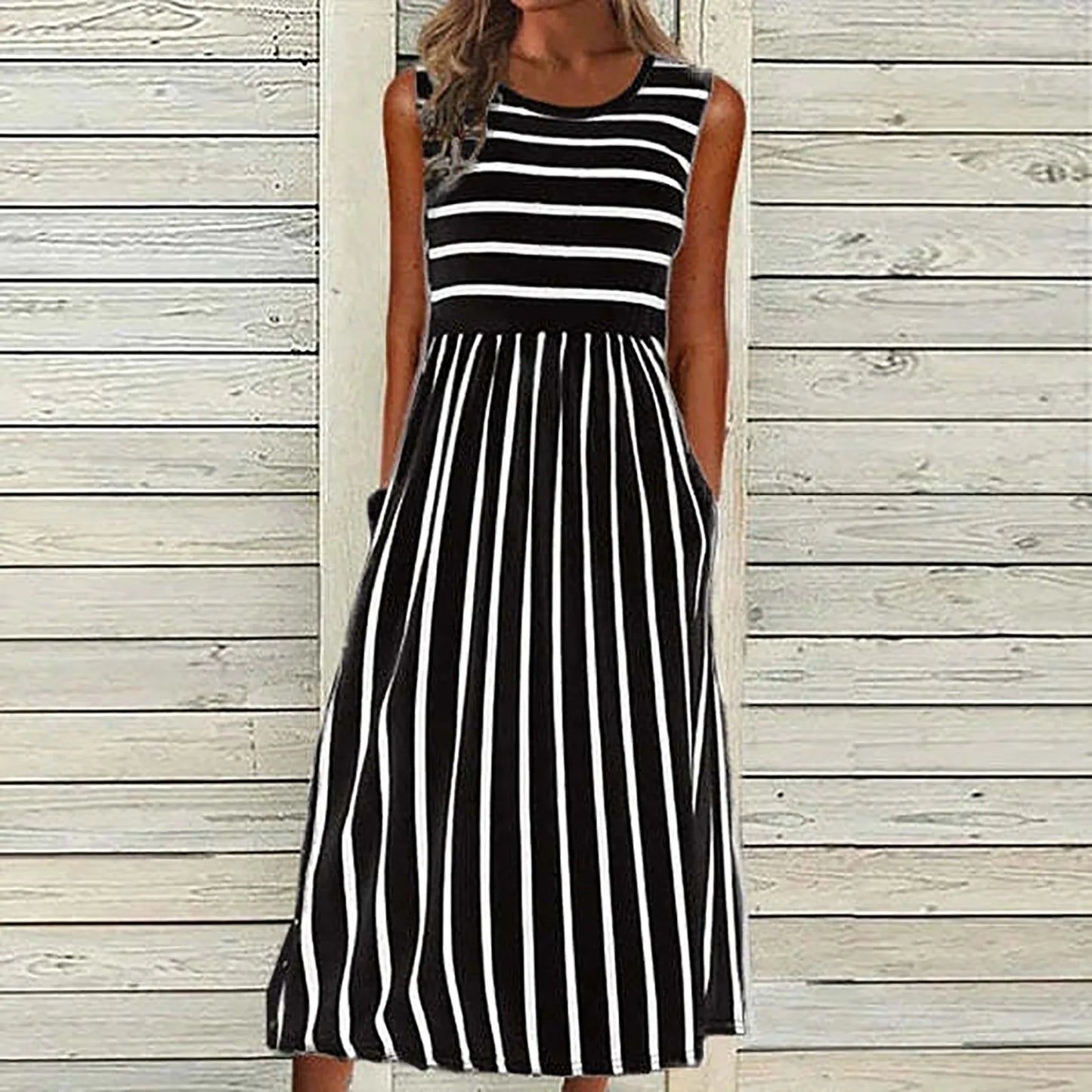 Lynor™ | Striped Casual Maxi Dress with Pockets for Effortless Everyday Style