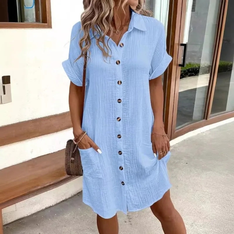 Lynor™ | Shirt Dress – Elegant & Comfortable