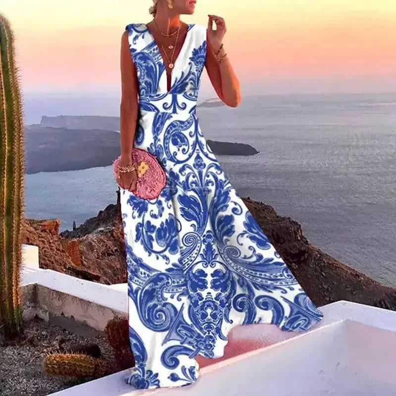 Lynor™ | French Chic Floral Sleeveless Dress