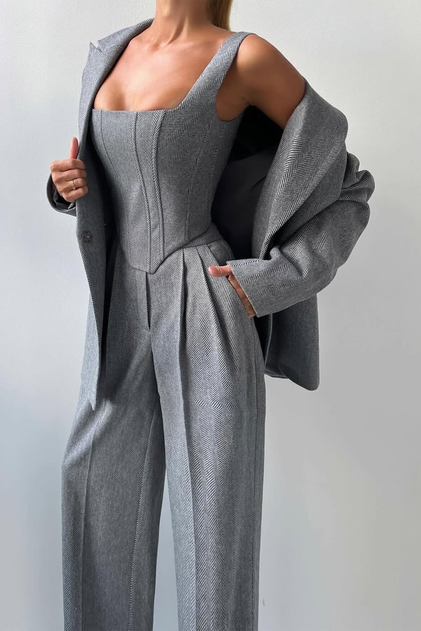 Lynor™ | Women’s Double-Breasted Blazer 3-Piece Set