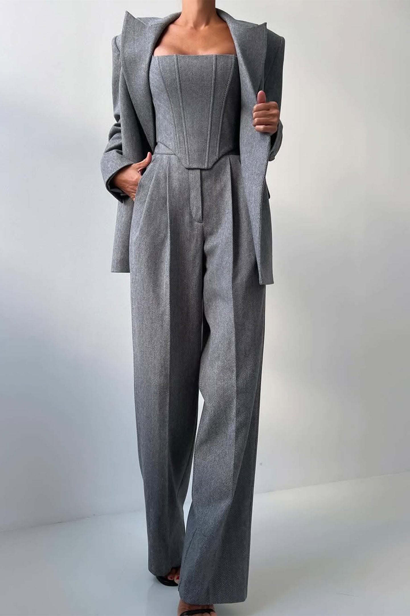 Lynor™ | Women’s Double-Breasted Blazer 3-Piece Set