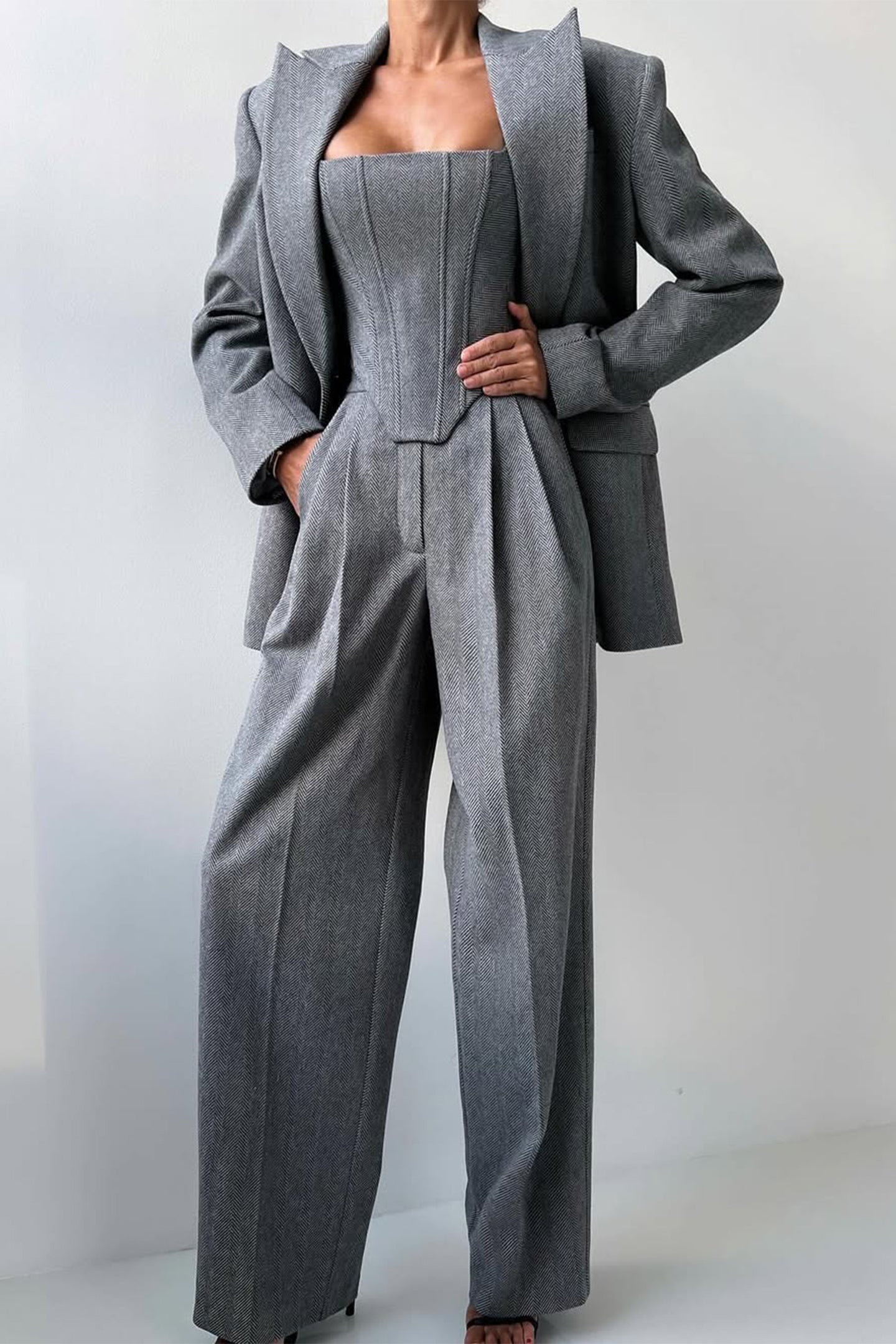Lynor™ | Women’s Double-Breasted Blazer 3-Piece Set