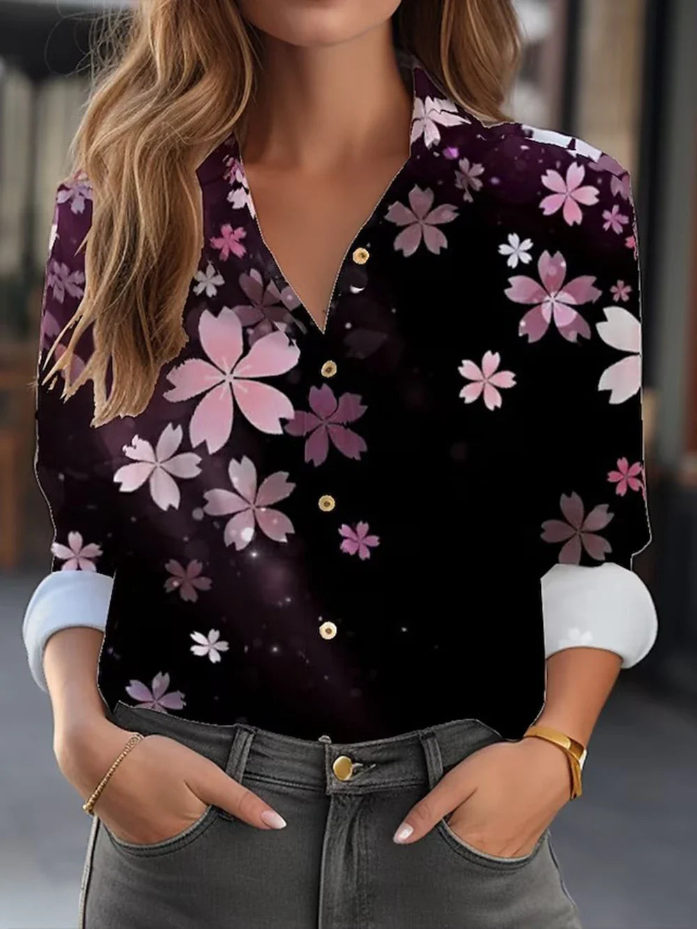 Lynor™ | Elegant Floral Print Blouse