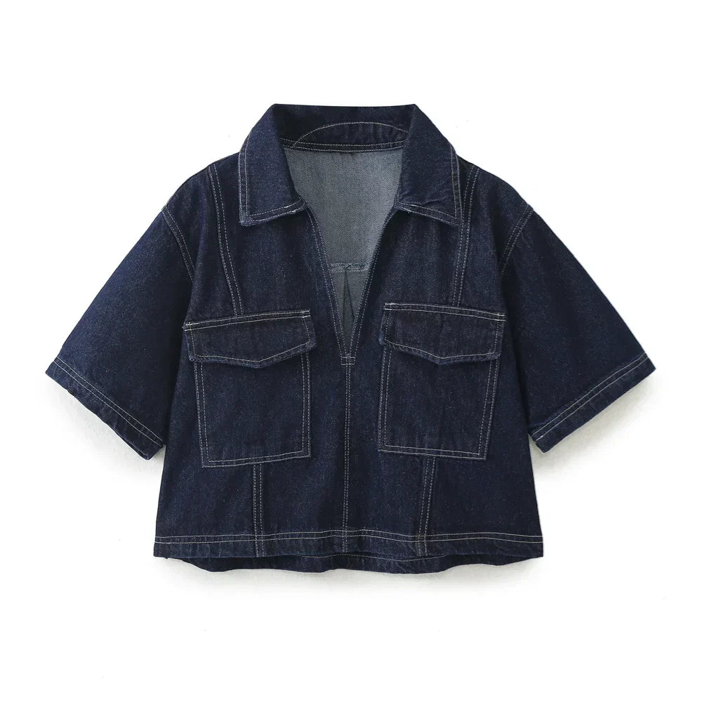 Lynor™ | V-Neck Denim Set