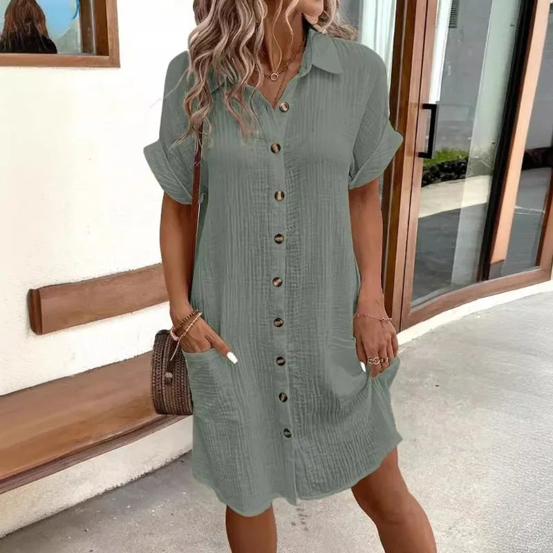 Lynor™ | Shirt Dress – Elegant & Comfortable