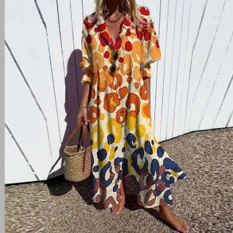 Lynor™ | Casual Printed Maxi Dress – Relaxed Fit with Effortless Style